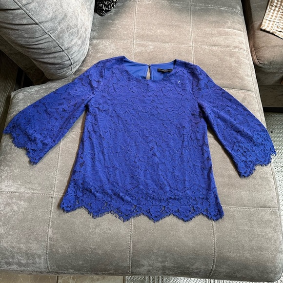 Banana Republic Cobalt Lace Top - Picture 1 of 11